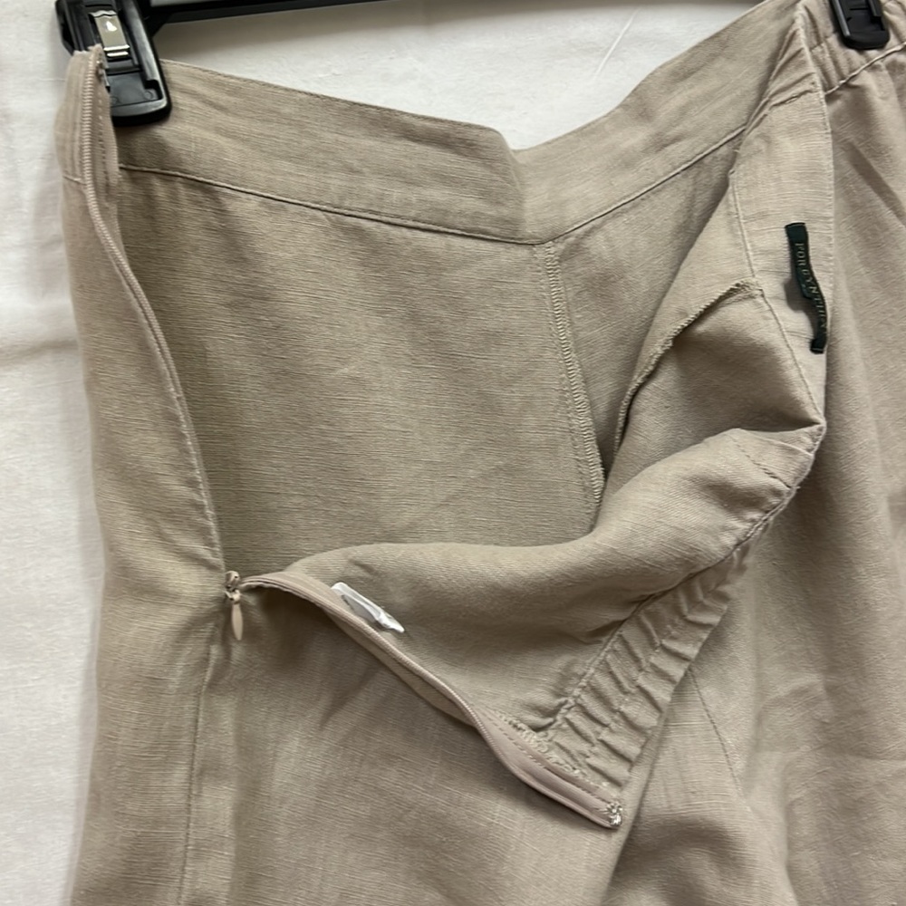Linen light color wide leg pants - Picture 5 of 12